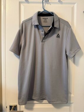 Reebok Men's Light Gray Polo with Black Trim